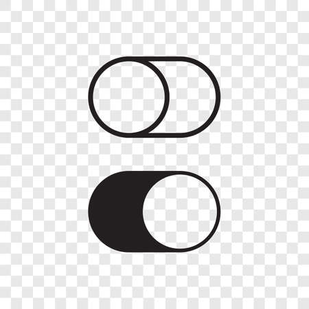 Toggle button icons of switch off or turn on slider for vector flat web UI interface designのイラスト素材