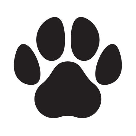 Paw logo or cat and dog animal pet vector paw footprint iconのイラスト素材