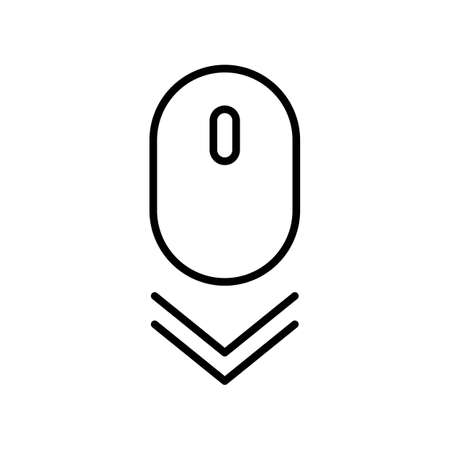 Scroll down mouse icon. Vector scrolling mouse sybmol for web design isolated on transparent background. Trend line designのイラスト素材