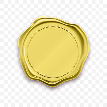 Gold stamp wax seal approval vector. Quality garantee labelのイラスト素材