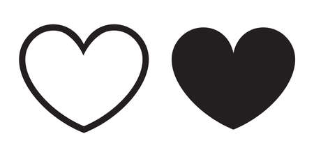 Hear shape icon design. Vector black cut out illustrationのイラスト素材