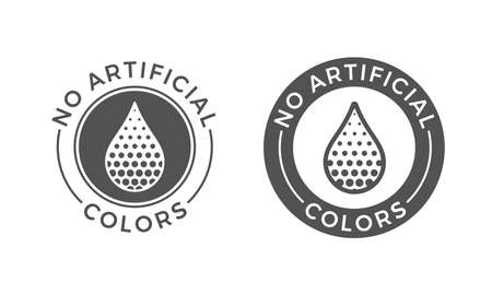 No artificial colors and dyes vector icon. Skin and body care cosmetic product medical color drop symbolのイラスト素材
