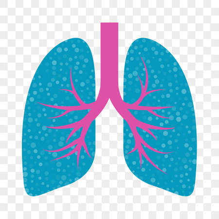 Lungs vector icon. Cold cough and acute bronchitis, lung asthma and stop cough mucolytic treatmentのイラスト素材