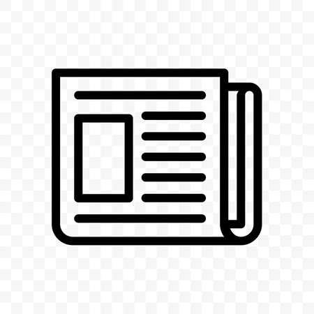 Newspaper vector line web newsletter or news app iconのイラスト素材