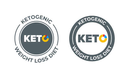 Ketogenic diet vector icon. 100 percent weight loss keto diet nutrition labelのイラスト素材