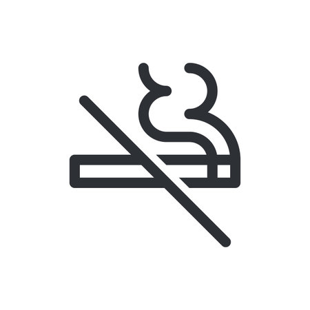 No smoking vector icon. Cigarette smoke forbidden kein rauchen or rauchverbot, no fumar, ne pas fumer and no smoking warning sign templateのイラスト素材