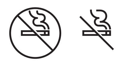 No smoking vector icon. Cigarette smoke forbidden, no smoking area warning signのイラスト素材