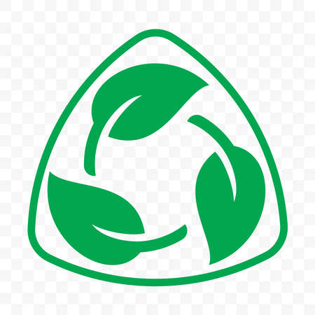 Biodegradable recyclable plastic free package icon template. Vector bio recyclable degradable labelのイラスト素材