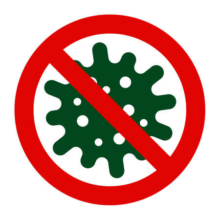 Coronavirus 2019 nCov vector stop icon. Coronavirus Covid 19 NCP, virus epidemic protection signのイラスト素材