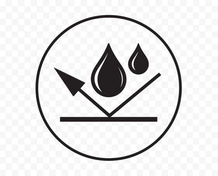Waterproof icon or water proof symbol, vector wet weather and impermeable liquid or drop resistant and waterproofのイラスト素材