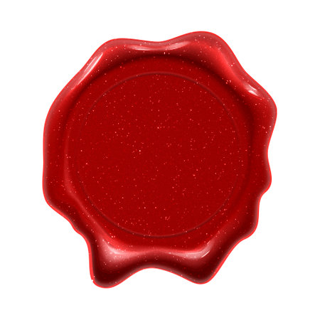Wax seal stamp, red label for certificate, diploma and premium quality guaranteeの写真素材