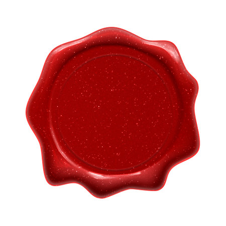 Red wax seal stamp, certificate, diploma and premium quality guarantee labelの写真素材