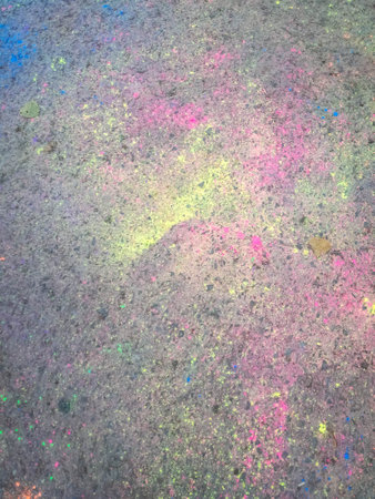 Colorful asphalt after festival of colors Holiの写真素材