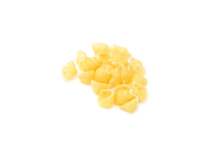 Raw italian pasta. Italian food close up isolated on white backgroundの写真素材