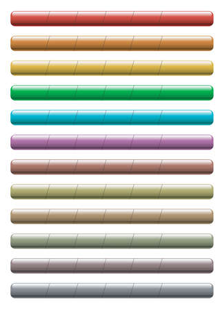 A set of 12 shiny buttons with varying colors のイラスト素材