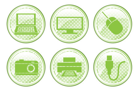 A set of 6 glossy device buttons のイラスト素材