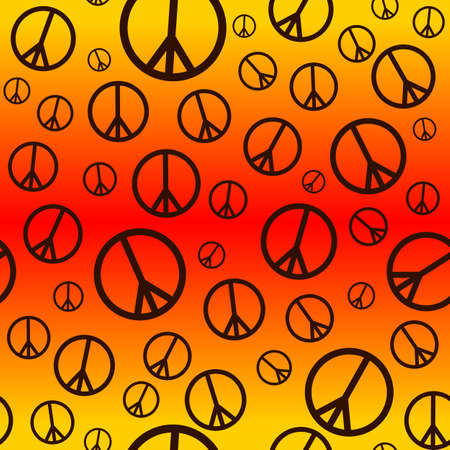 A seamlessly repeatable retro peace sign background のイラスト素材