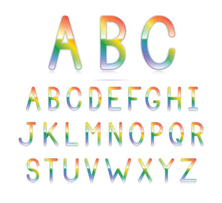 A clean and glossy rainbow fontのイラスト素材