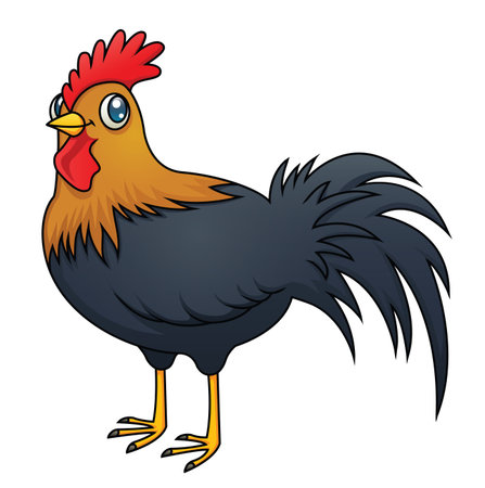 An illustration of a cartoon rooster のイラスト素材