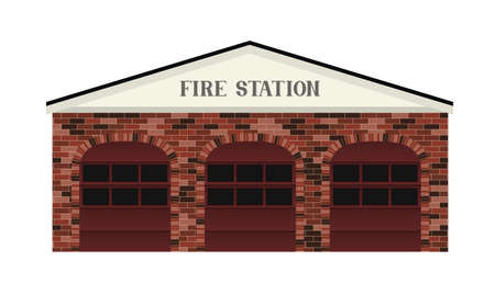 A simple stylized Fire Station building illustration のイラスト素材