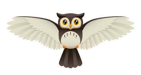 An Illustration depicting a cute owl flying.のイラスト素材