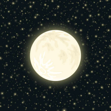 An illustration of the moon and stars.のイラスト素材