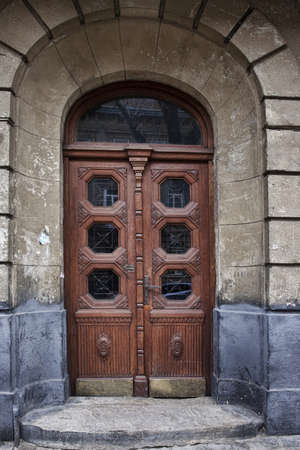 Antique door in the old cityの写真素材