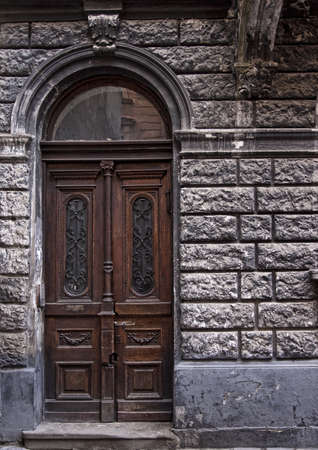 Antique door in the old cityの写真素材