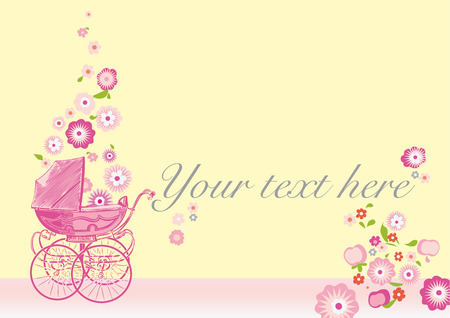 vintage birth announcementのイラスト素材