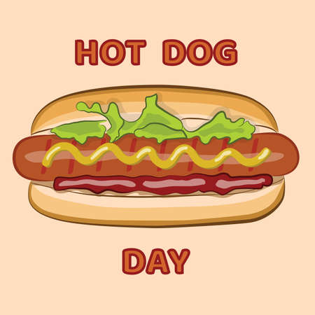 National day hot dog. Vector illustration.のイラスト素材