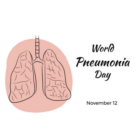 World pneumonia day. Poster of the human lungsのイラスト素材