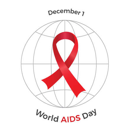 World AIDS day. Red ribbon symbol of AIDS. Vectorのイラスト素材