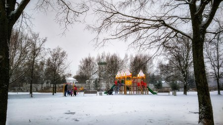 Playground in the city parkのeditorial素材
