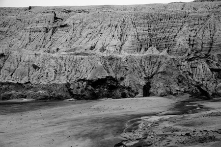 Detail of a closed kaolinite mine in Harghita county, Romania.の写真素材