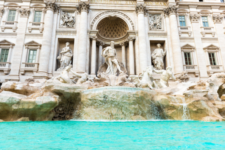 The Trevi Fountain (Italian: Fontana di Trevi)  in Rome, Italy is the largest Baroque fountain in the city and one of the most famous fountains in the world.のeditorial素材