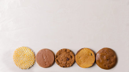 Healthy healthy breakfasts. Gluten-free and GMO-free cookies with chocolate, selective focus....