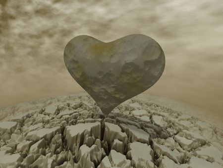 The heart as a symbol of stone. One of the five unique elements.の写真素材