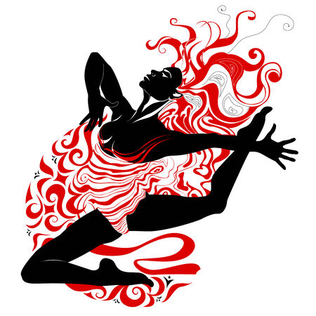 Silhouette girls sportsのイラスト素材