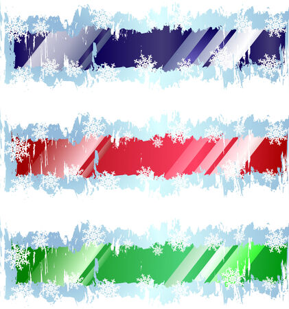 3 colors winter bannersのイラスト素材