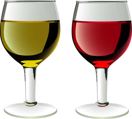 glasses of wines in vector のイラスト素材