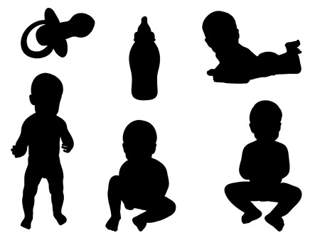 Baby silhouettes のイラスト素材