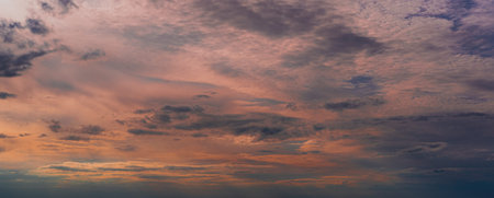 Evening orange and pink sky at sunset