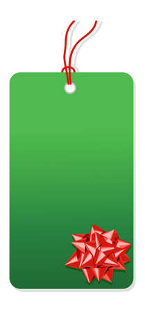 Christmas shopping green label isolated over white backgroundのイラスト素材