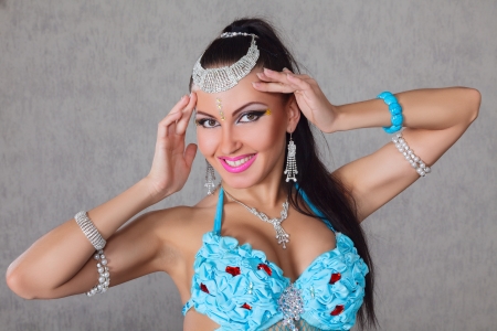 Beautiful exotic belly dancer young attractive womanの写真素材