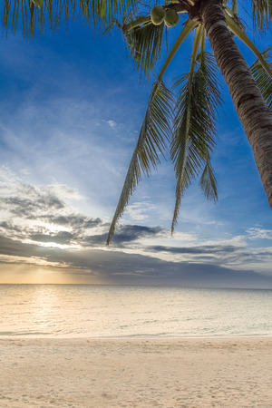 Beautiful sunrise over sea water in Philippines, Bantayan islandの写真素材