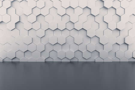 3d rendering of abstract hexagon honeycomb backgroundの写真素材