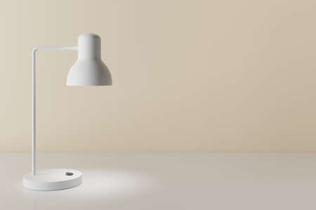 3d rendering of desk lamp on tabletop with copy spaceの写真素材