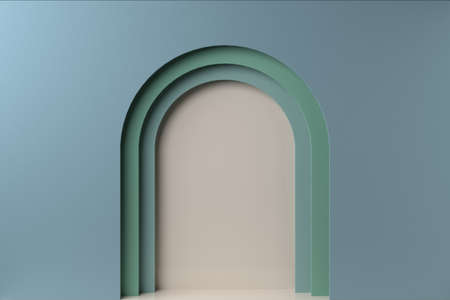 3D render of abstract colored paper or cardboard sheets layered backgroundの写真素材