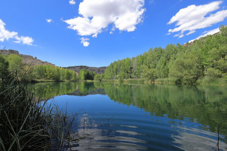 Somolinos Lagoon in the Sierra de Pela (Guadalajara, Spain)の写真素材