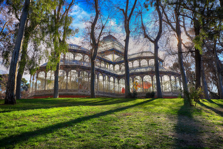 HDR photography of the Crystal Palace. Retiro Park, Madrid (Spain)のeditorial素材